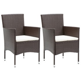 Garden chairs 2 units brown synthetic rattan by vidaXL, Garden chairs - Ref: Foro24-310554, Price: 147,56 €, Discount: %