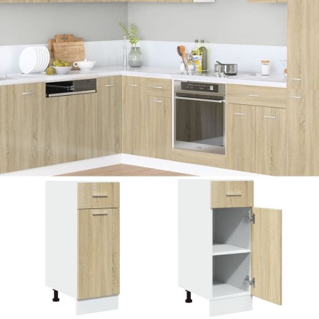 Lower plywood wardrobe in oak color, 30x46x81.5cm by , Kitchen cabinets - Ref: Foro24-847492, Price: 74,91 €, Discount: %