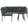 Garden sofa with black steel frame and textilene cushions by , Garden sets - Ref: Foro24-3283741, Price: 321,15 €, Discount: %