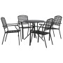 Stackable garden chairs, set of 5, made of steel with a gray powder coating. by , Garden sets - Ref: Foro24-3283769, Price: 3...