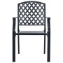 Stackable garden chairs, set of 5, made of steel with a gray powder coating. by , Garden sets - Ref: Foro24-3283769, Price: 3...