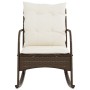 Garden rocking chair with brown synthetic rattan cushions by , Garden chairs - Ref: Foro24-369019, Price: 105,38 €, Discount: %