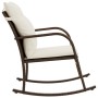 Garden rocking chair with brown synthetic rattan cushions by , Garden chairs - Ref: Foro24-369019, Price: 105,38 €, Discount: %