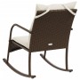 Garden rocking chair with brown synthetic rattan cushions by , Garden chairs - Ref: Foro24-369019, Price: 105,38 €, Discount: %