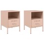 Bedside table 2 units cold-rolled steel pink 36x39x50.5cm by , Nightstands - Ref: Foro24-843057, Price: 141,00 €, Discount: %