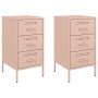 Bedside tables 2 units cold-rolled steel pink 36x39x68 cm by , Nightstands - Ref: Foro24-843081, Price: 215,94 €, Discount: %