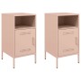 Mesitas de noche 2 uds acero laminado en frío rosa 36x39x68 cm de , Mesitas de noche - Ref: Foro24-843069, Precio: 145,68 €, ...