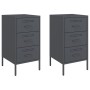 Mesitas de noche 2 unidades acero gris antracita 36x39x68 cm de , Mesitas de noche - Ref: Foro24-843083, Precio: 216,99 €, De...