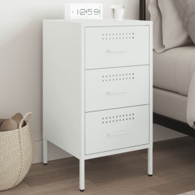 Mesita de noche acero laminado en frío blanco 36x39x68 cm de , Mesitas de noche - Ref: Foro24-843088, Precio: 116,87 €, Descu...