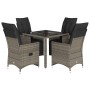 Garden table and 5-piece chair set with gray synthetic rattan cushions. by , Garden sets - Ref: Foro24-3276894, Price: 630,30...