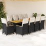 Garden table and chairs set 11 pieces with black PE rattan cushions by , Garden sets - Ref: Foro24-3277251, Price: 1,00 €, Di...