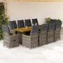 Garden table and chairs set 11 pieces with gray PE rattan cushions by , Garden sets - Ref: Foro24-3277253, Price: 1,00 €, Dis...