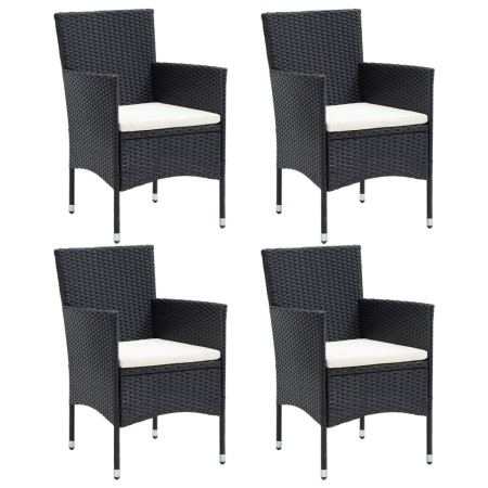 Dining chairs for garden, 4 units, black synthetic rattan by vidaXL, Garden chairs - Ref: Foro24-310562, Price: 229,00 €, Dis...