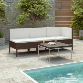 3-piece garden furniture set and brown synthetic rattan cushions by vidaXL, Garden sets - Ref: Foro24-310201, Price: 234,99 €...