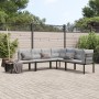 Garden bench cushions 4 pieces steel powder-coated black by , Garden sets - Ref: Foro24-3283646, Price: 378,74 €, Discount: %