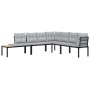 Garden bench cushions 4 pieces steel powder-coated black by , Garden sets - Ref: Foro24-3283646, Price: 378,74 €, Discount: %