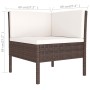 Set muebles de jardín 3 pzas y cojines ratán sintético marrón de vidaXL, Conjuntos de jardín - Ref: Foro24-310201, Precio: 25...