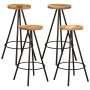 5-piece solid mango wood table and bar stools set by , Furniture sets for kitchens and dining rooms - Ref: Foro24-4009369, Pr...