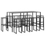 High table and garden stools set, 11 pieces, black steel by , Garden sets - Ref: Foro24-3283755, Price: 879,48 €, Discount: %