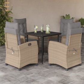 Garten-Essgruppe 5-teilig mit Kissen aus synthetischem Rattan in Beige. von , Gartensets - Ref: Foro24-3212824, Preis: 593,99...