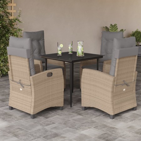 Garten-Essgruppe 5-teilig mit Kissen aus synthetischem Rattan in Beige. von , Gartensets - Ref: Foro24-3212824, Preis: 593,42...