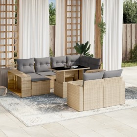 Gartensofa-Set 11-teilig mit beigen Polstern aus synthetischem Rattan von , Gartensets - Ref: Foro24-3274582, Preis: 711,92 €...