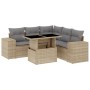 Garden sofa set with 6-piece synthetic rattan beige cushions by , Garden sets - Ref: Foro24-3269159, Price: 484,97 €, Discoun...