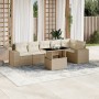 Set of 7-piece garden sofas and beige synthetic rattan cushions by , Garden sets - Ref: Foro24-3269178, Price: 613,25 €, Disc...