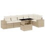 Set of 7-piece garden sofas and beige synthetic rattan cushions by , Garden sets - Ref: Foro24-3269178, Price: 613,25 €, Disc...