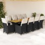 Garden table and chairs set with 11-piece black PE rattan cushions. by , Garden sets - Ref: Foro24-3277232, Price: 1,00 €, Di...