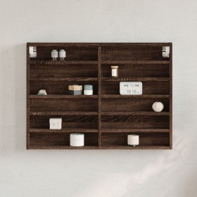 Engineered wood display case in brown oak, 80x8.5x58 cm by , Shelves and shelves - Ref: Foro24-847960, Price: 50,99 €, Discou...