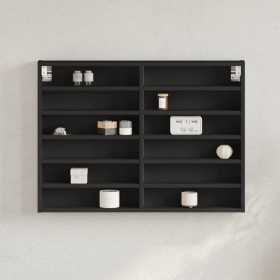 Vitrina de madera de ingeniería negra 80x8,5x58 cm de , Estantes y estanterías - Ref: Foro24-847955, Precio: 50,99 €, Descuen...