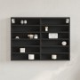 Black engineered wood display case 80x8.5x58 cm by , Shelves and shelves - Ref: Foro24-847955, Price: 49,92 €, Discount: %