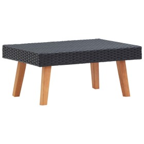 Mesa de centro de jardín ratán sintético negro de vidaXL, Mesas de jardín - Ref: Foro24-310222, Precio: 60,99 €, Descuento: %