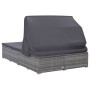 Tumbona para 2 personas con cojín ratán sintético gris de vidaXL, Camas para exteriores - Ref: Foro24-310236, Precio: 533,14 ...