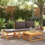 Gartenhocker mit massivem Akazienholzrahmen und Kissen 65x65x29 cm. von , Outdoor-Sofas - Ref: Foro24-4008159, Preis: 87,63 €...