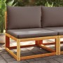 Gartensofa ohne Armlehnen mit massiven Akazienholz-Kissen. von , Outdoor-Sofas - Ref: Foro24-4008173, Preis: 116,99 €, Rabatt: %