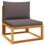 Gartensofa ohne Armlehnen mit massiven Akazienholz-Kissen. von , Outdoor-Sofas - Ref: Foro24-4008173, Preis: 116,99 €, Rabatt: %