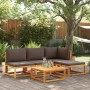 Garden sofa without armrests with solid acacia wood cushions. by , Outdoor sofas - Ref: Foro24-4008173, Price: 116,31 €, Disc...