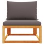 Garden sofa without armrests with solid acacia wood cushions. by , Outdoor sofas - Ref: Foro24-4008173, Price: 116,31 €, Disc...