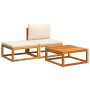 Garden sofa set with 3 pieces, solid acacia wood, and cushions. by , Outdoor sofas - Ref: Foro24-4008178, Price: 253,86 €, Di...