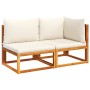 2-seater garden sofa with solid acacia wood cushions by , Outdoor sofas - Ref: Foro24-4008171, Price: 245,00 €, Discount: %