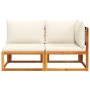 2-seater garden sofa with solid acacia wood cushions by , Outdoor sofas - Ref: Foro24-4008171, Price: 245,00 €, Discount: %