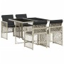 Set comedor de jardín 5 pzas cojines ratán sintético gris claro de , Conjuntos de jardín - Ref: Foro24-3210719, Precio: 329,0...