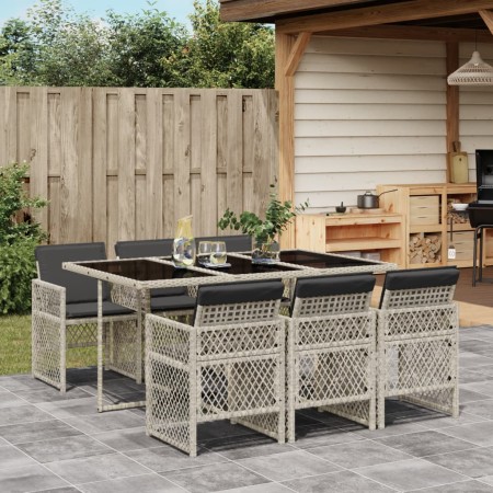 Garden dining set 7 pieces and light gray synthetic rattan cushions by , Garden sets - Ref: Foro24-3210731, Price: 492,19 €, ...