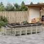 Garten-Esszimmer-Set mit 15-teiligen Kissen aus hellem grauem Kunst-Rattan. von , Gartensets - Ref: Foro24-3210875, Preis: 1,...