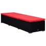 Lounger with cushion and red synthetic rattan side table by vidaXL, Loungers - Ref: Foro24-310226, Price: 225,99 €, Discount: %