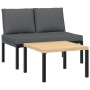 Garden sofa set with cushions, 2 pieces, black aluminum by , Garden sets - Ref: Foro24-3283703, Price: 213,79 €, Discount: %