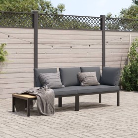 Gartensofagarnitur mit Kissen, 2-teilig, Schwarz, Aluminium von , Gartensets - Ref: Foro24-3283684, Preis: 297,30 €, Rabatt: %