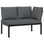 Garden sofa set with cushions 2 pieces black aluminum by , Garden sets - Ref: Foro24-3283684, Price: 297,09 €, Discount: %